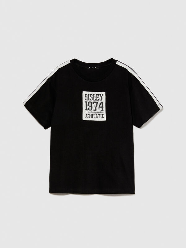 T-shirt with clashing insert - boys' short sleeve t-shirts | Sisley Young