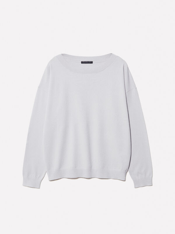 Dark gray boat neck sweater - women's boat neck sweaters | Sisley