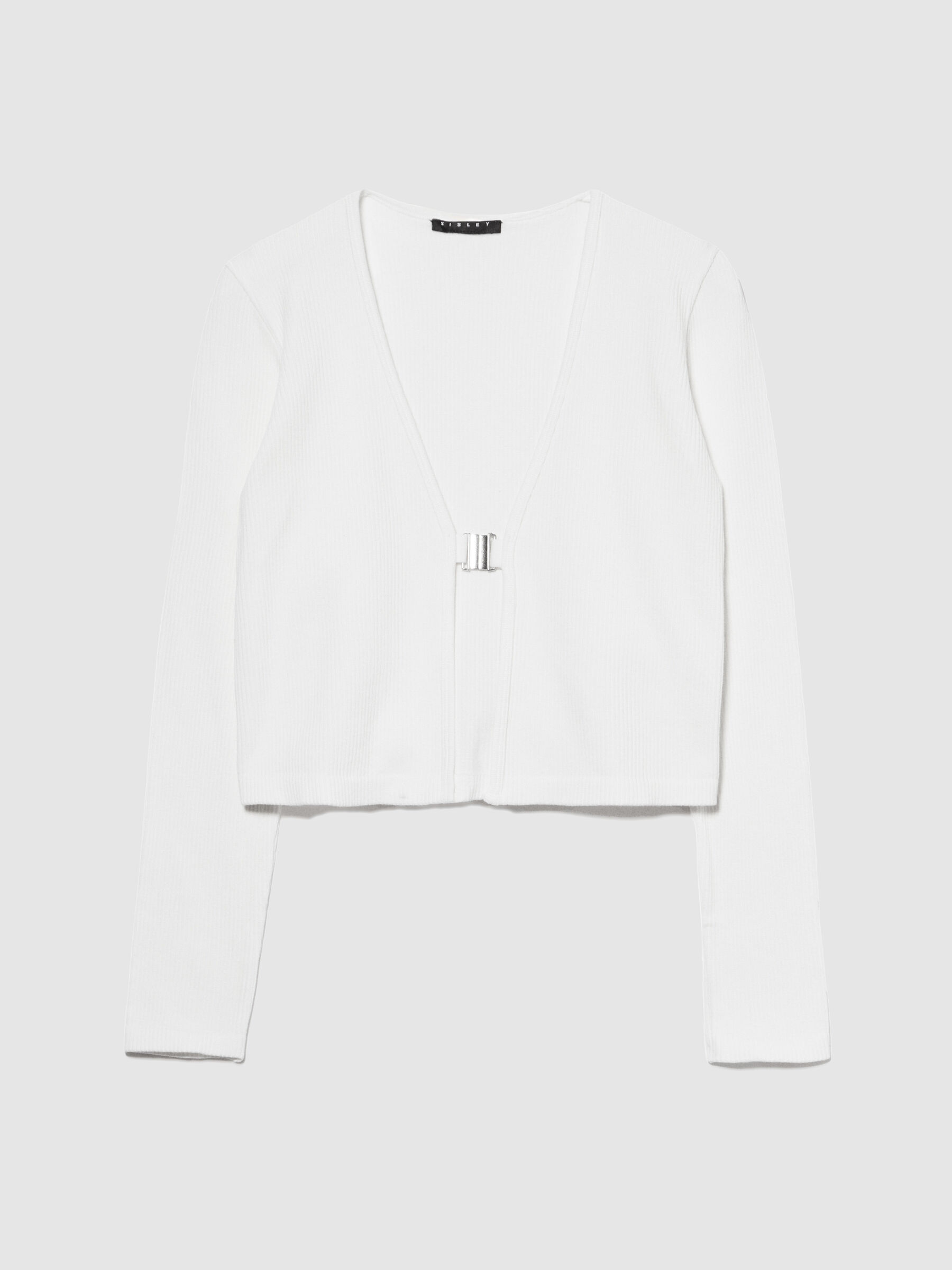 Seamless cropped cardigan White Sisley