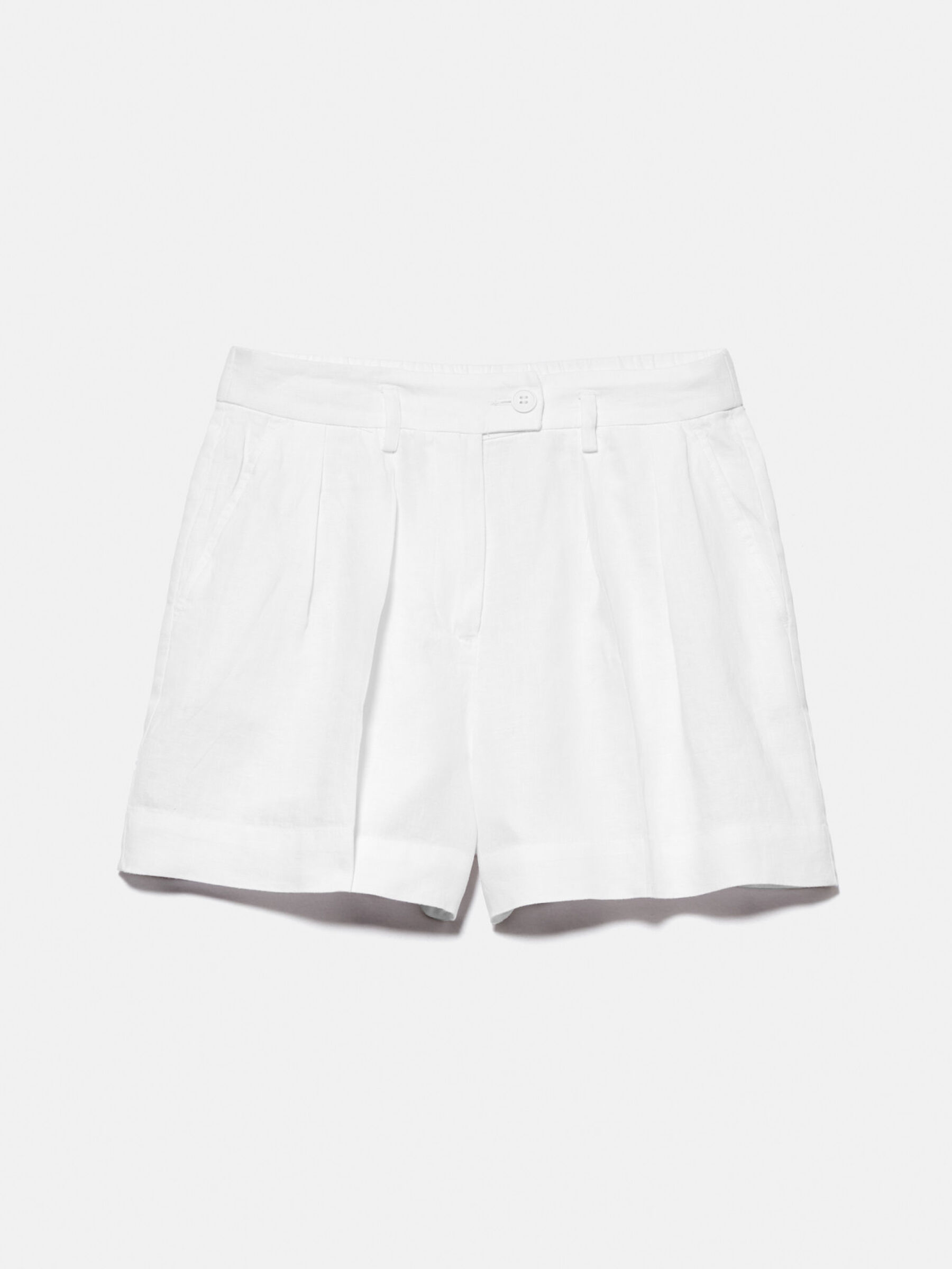 100% linen Sisley - White shorts