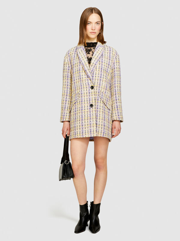 Yarn dyed bouclè jacket - women's jackets | Sisley