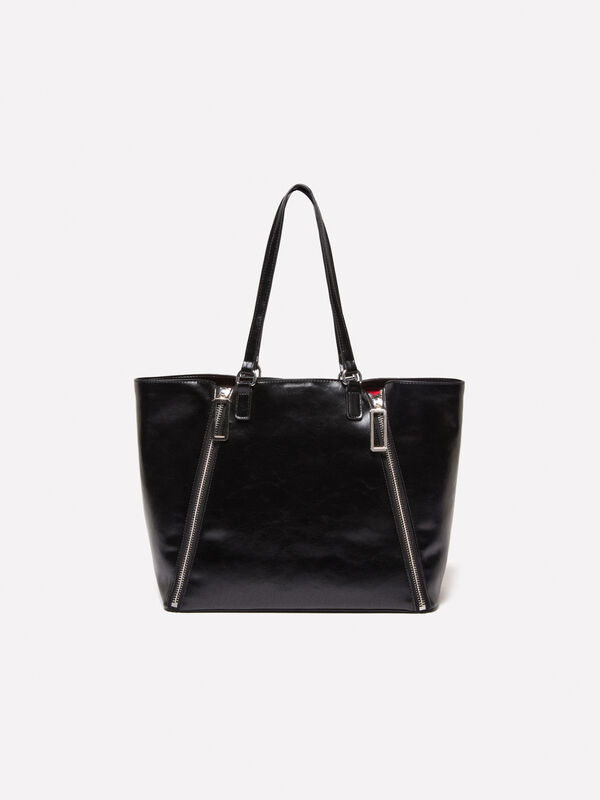 Shopper bag with zippers - women's tote bags | Sisley