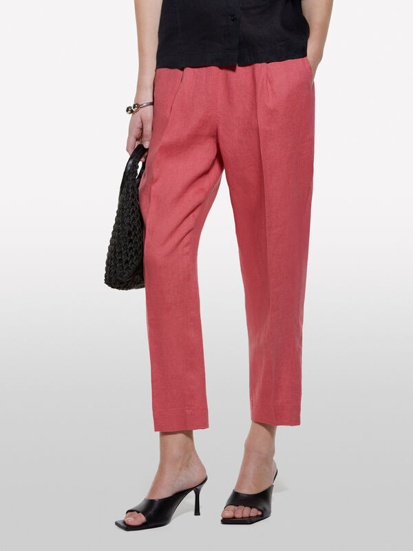 Blush joggers in 100% linen - women's joggers | Sisley