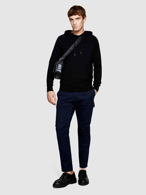 Pullover knit hoodie - men's sweatshirts | Sisley