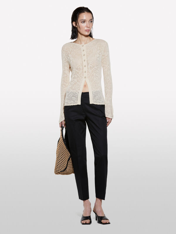 Black regular fit chinos  - women's regular fit trousers | Sisley