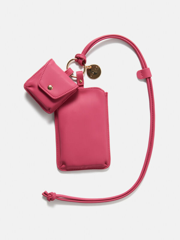 Cellphone holder with earphone pouch Women