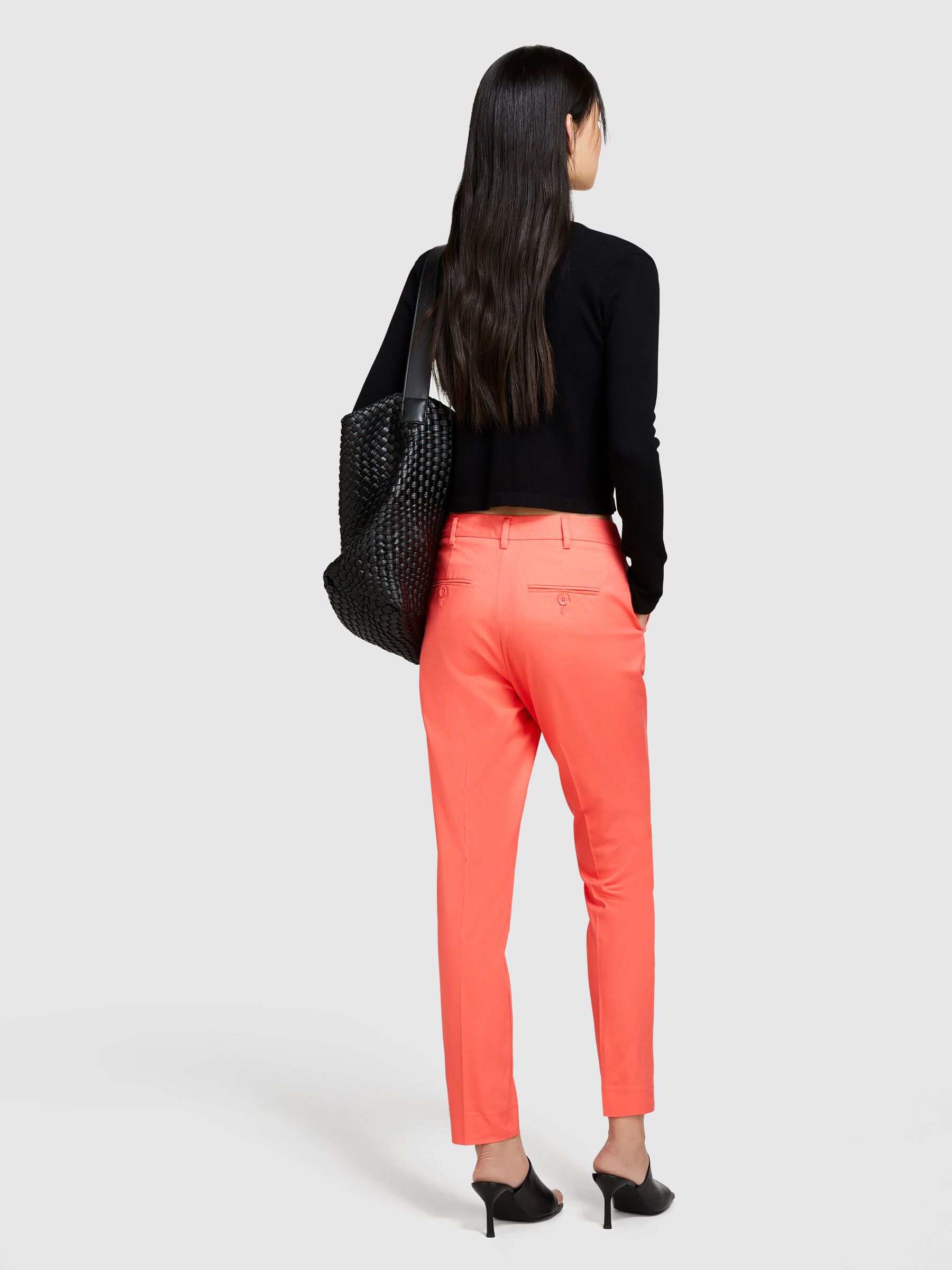 Waist frill ribbon pants
