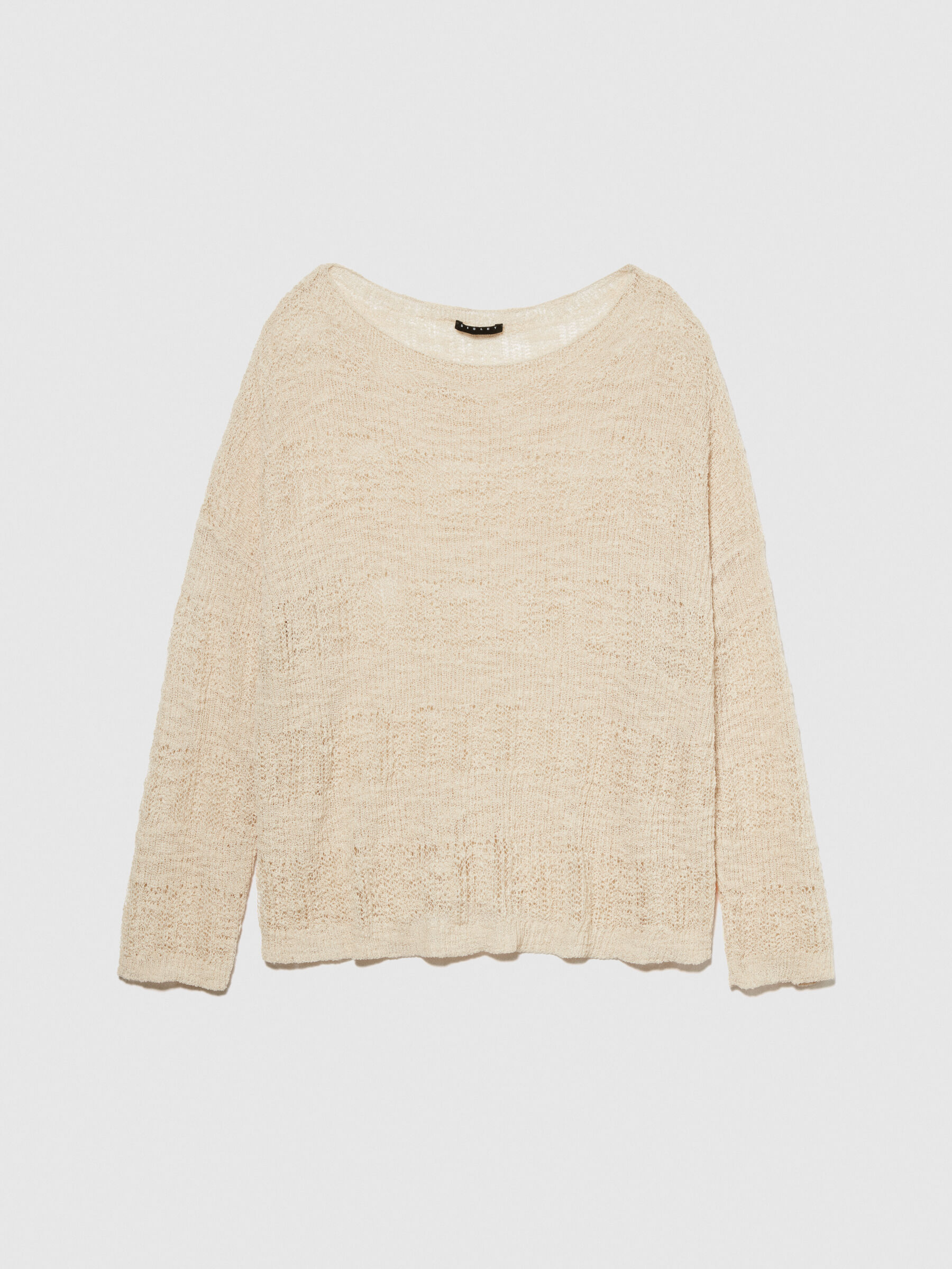 Boat neck sweater, Beige - Sisley