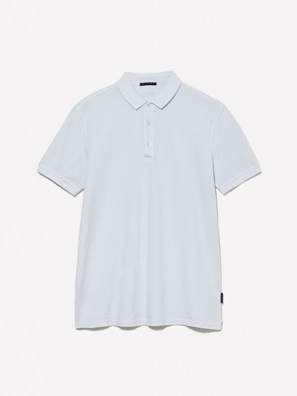 Sky blue 100% cotton polo - men's polos | Sisley