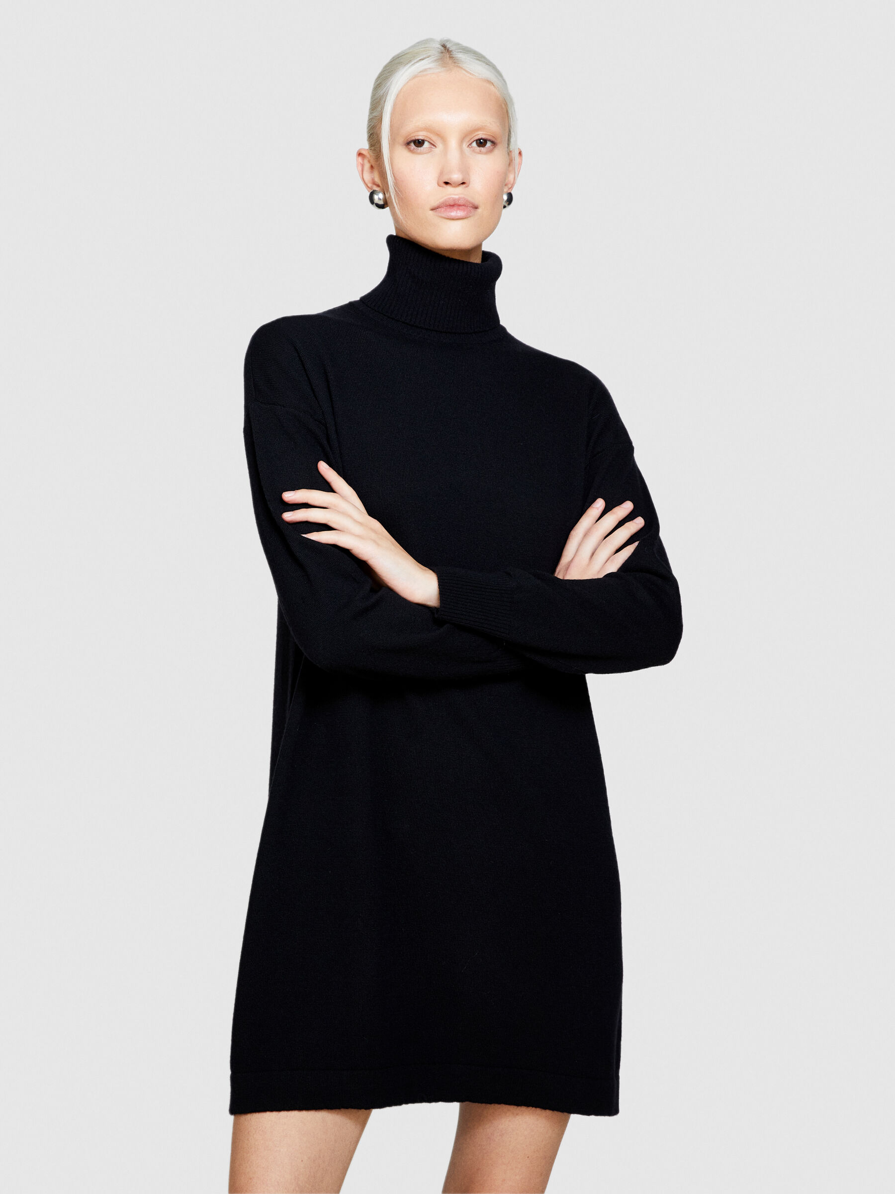 Short black sweater hotsell dress