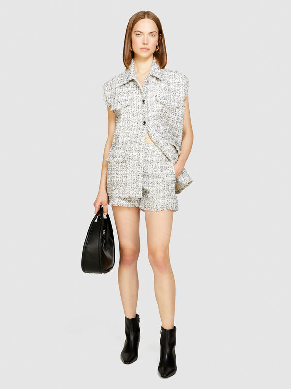 Bouclé vest - women's vests and sleeveless jackets | Sisley