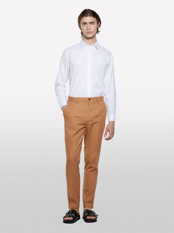 White linen blend shirt - men's regular fit shirts | Sisley