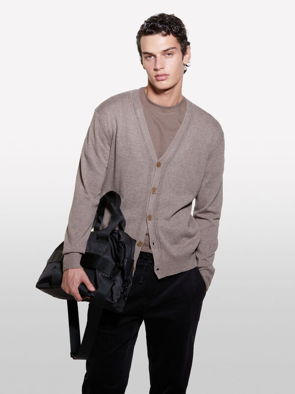 Brown knit cardigan - men's cardigans | Sisley