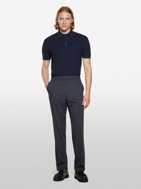 Dark gray formal trousers - men's slim fit trousers | Sisley