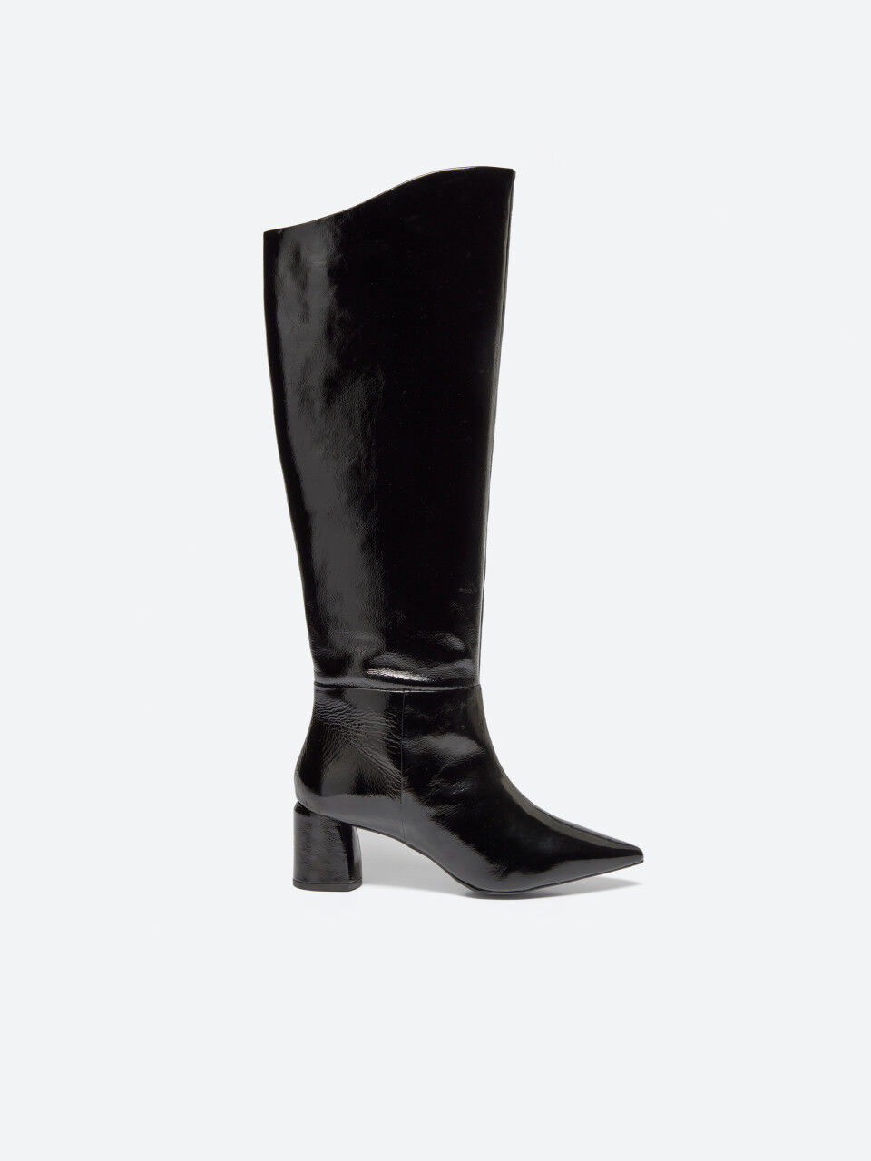 High patent leather boots