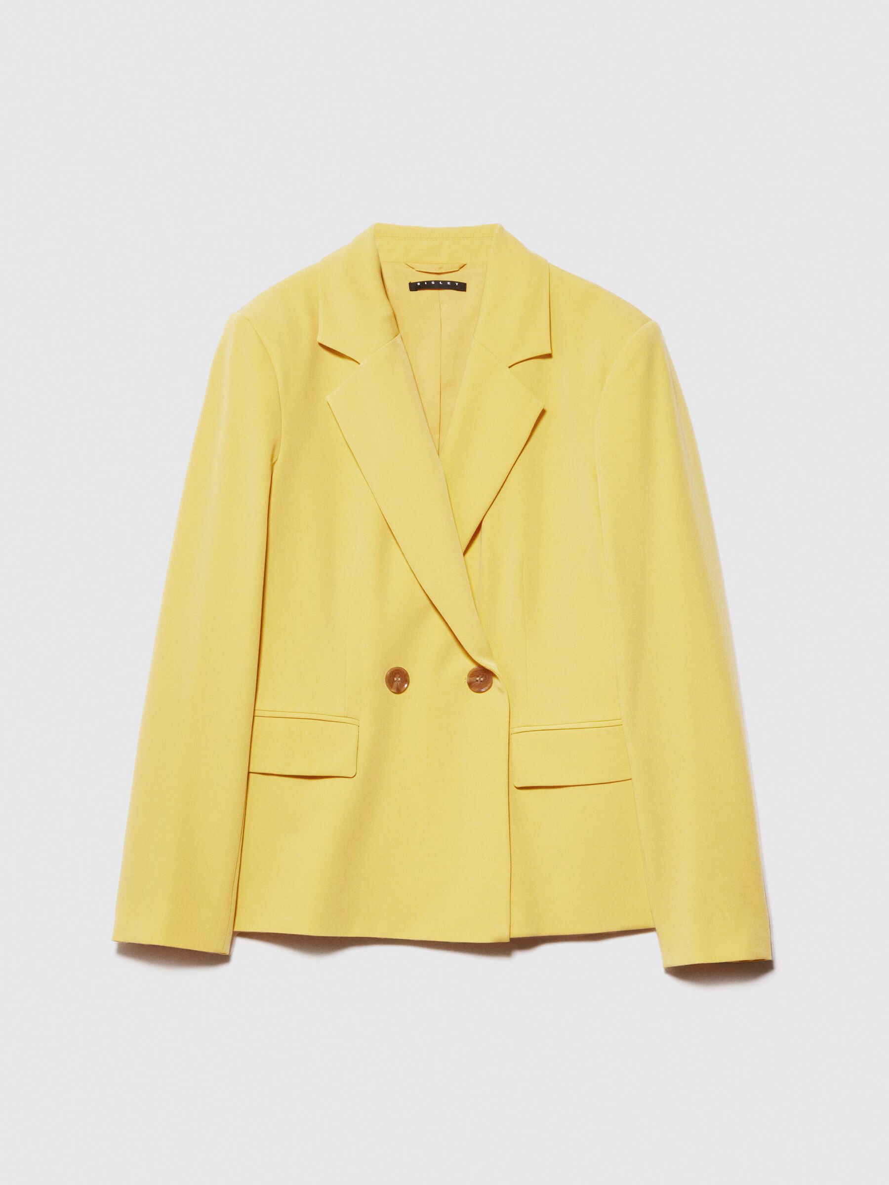 Double breasted yellow blazer cheap