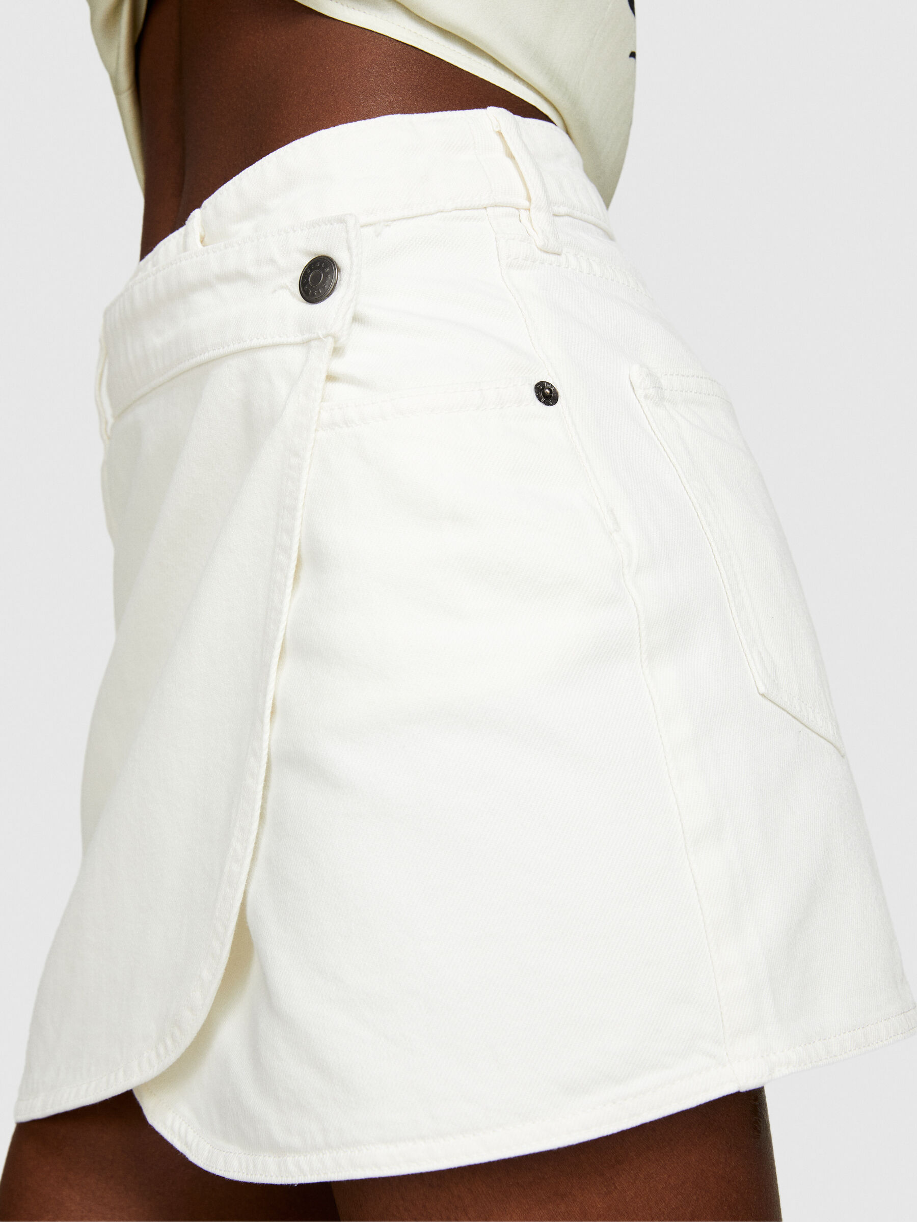 Denim mini skirt White Sisley