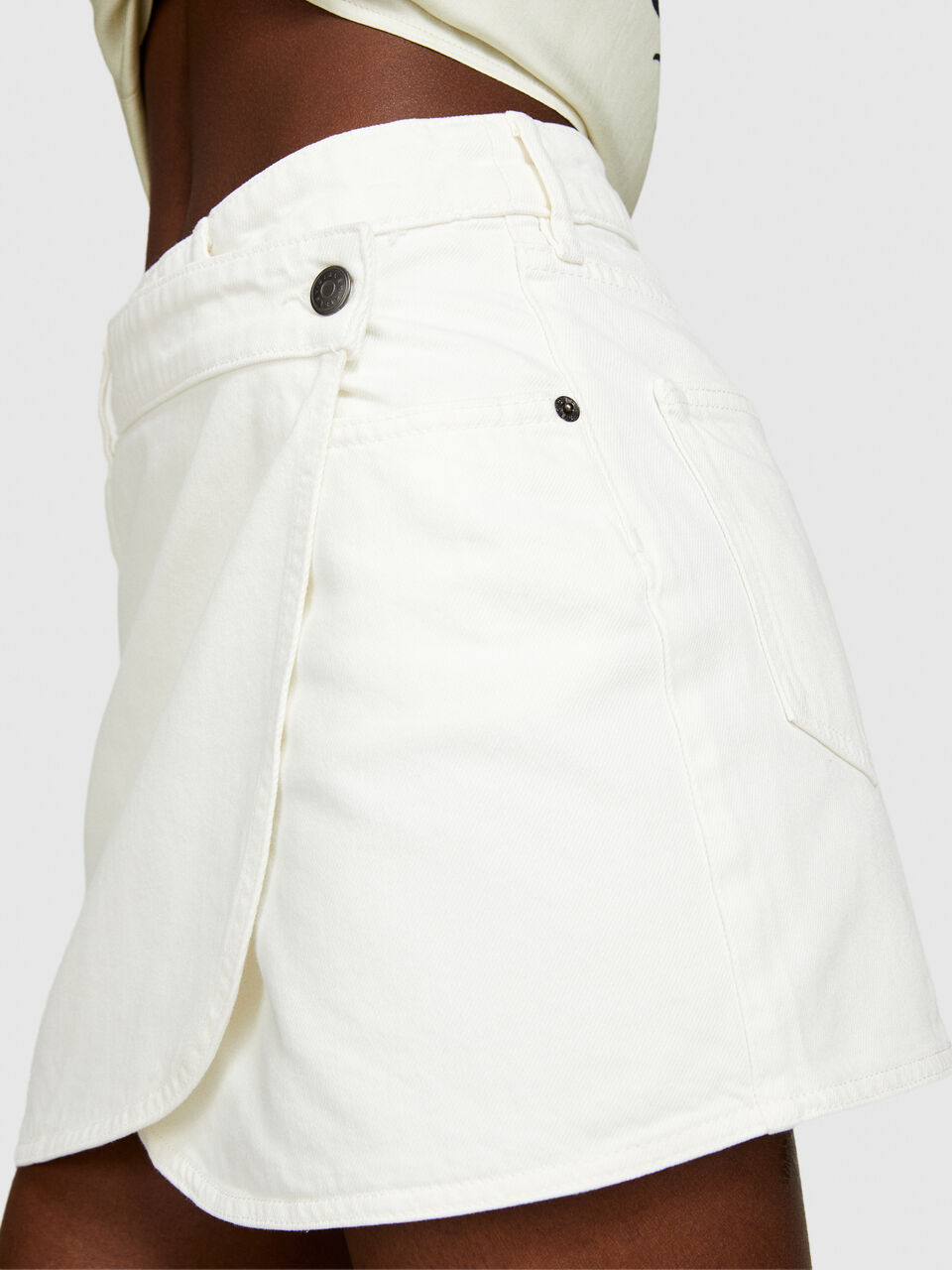 Denim mini skirt Women image number null