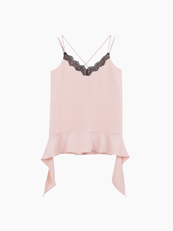 Pink top with ruffles - sisley k top | Sisley K