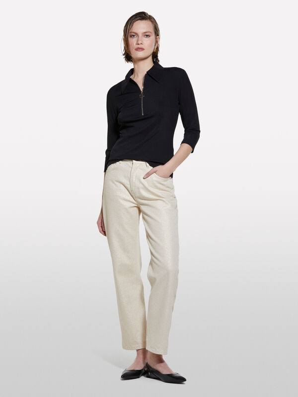 Acetate ribbed shirt - women's shirts | Sisley