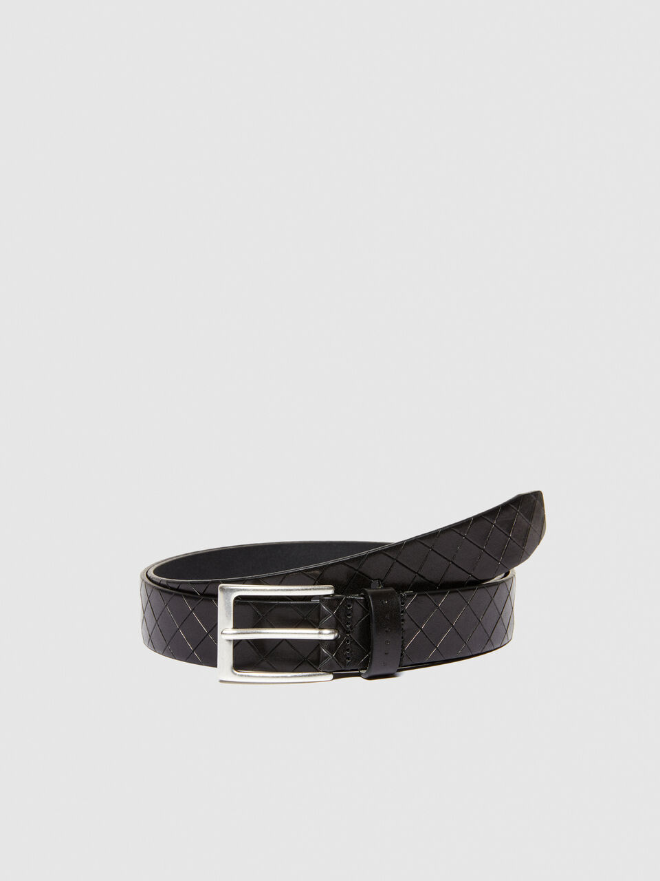 Leather belt with braiding Men image number null