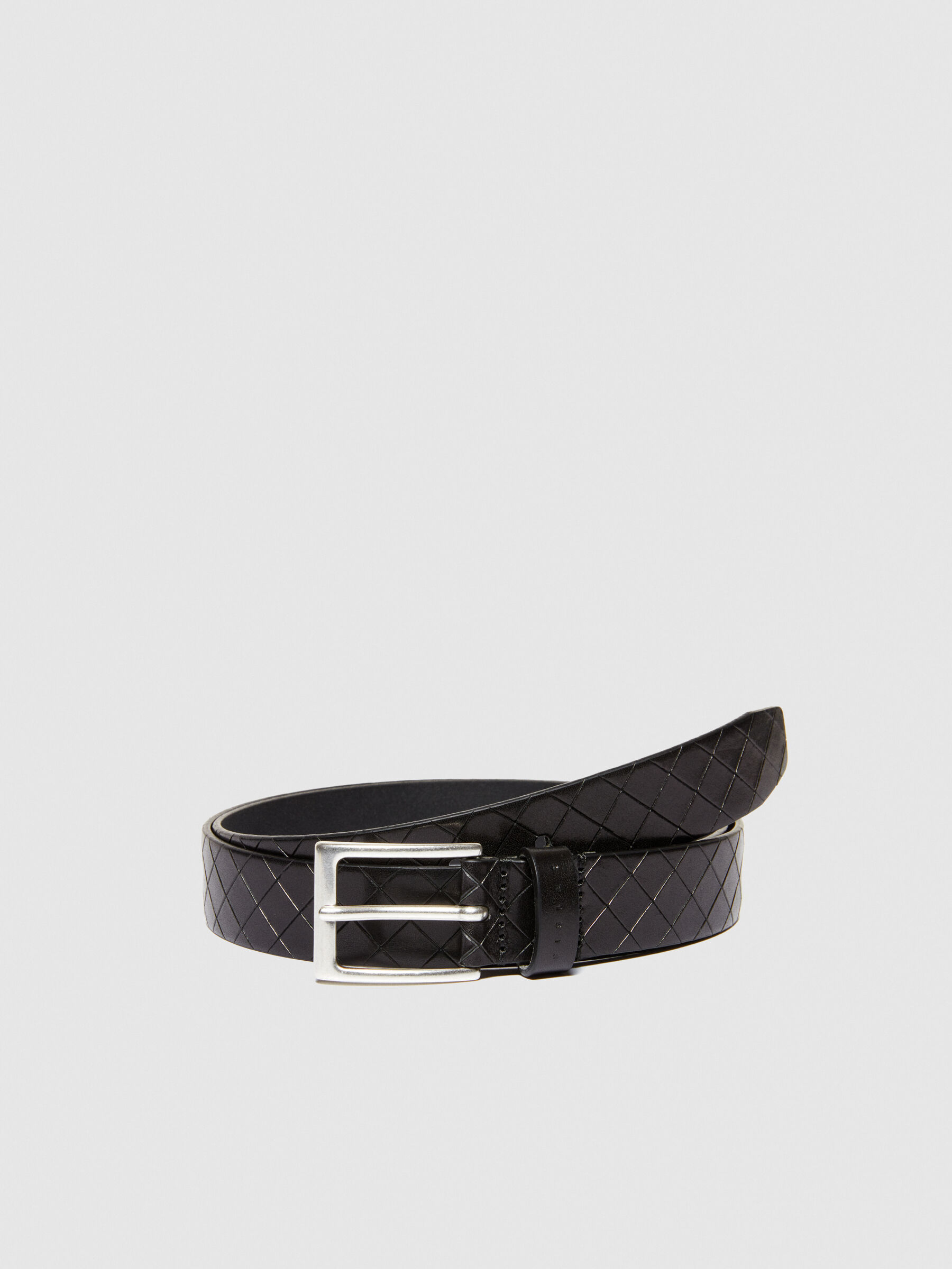 Leather belt with braiding Men image number null