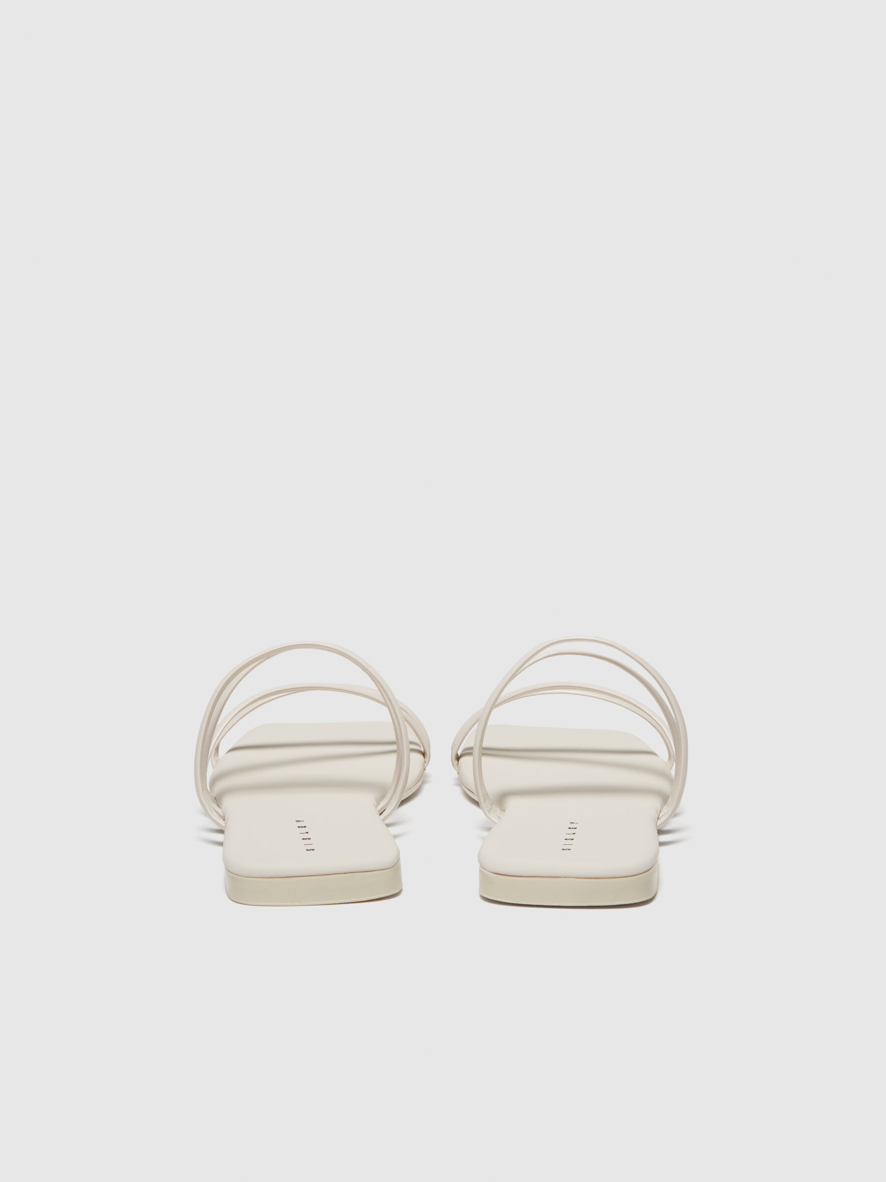 Flat sandals with bands, Creamy White - Sisley
