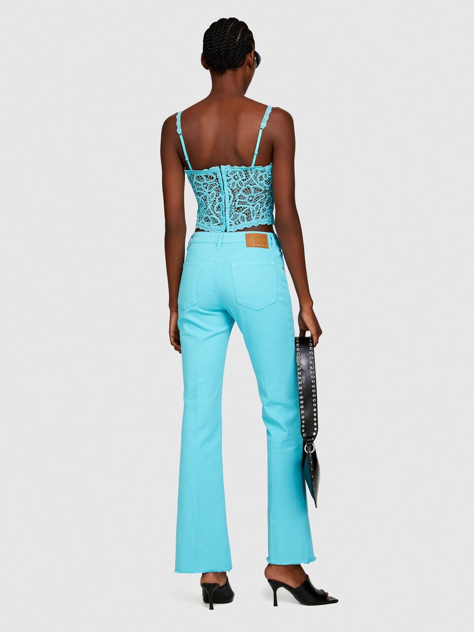 Colored flared fit jeans Women image number null