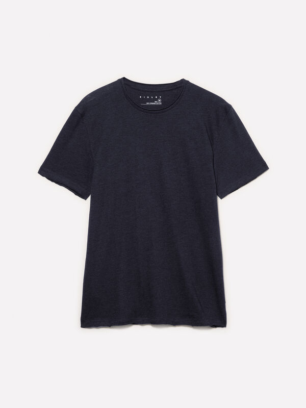 Dark blue slim fit short sleeve t-shirt - men's short sleeve t-shirts | Sisley