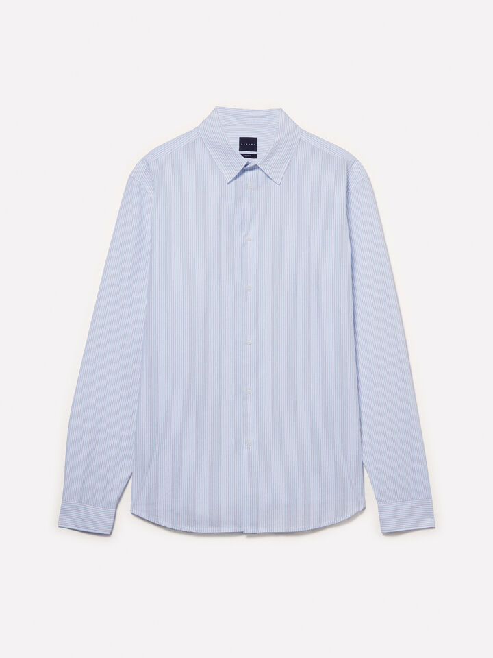 White yarn dyed shirt  - men's regular fit shirts - Light Blue | Sisley image number 5