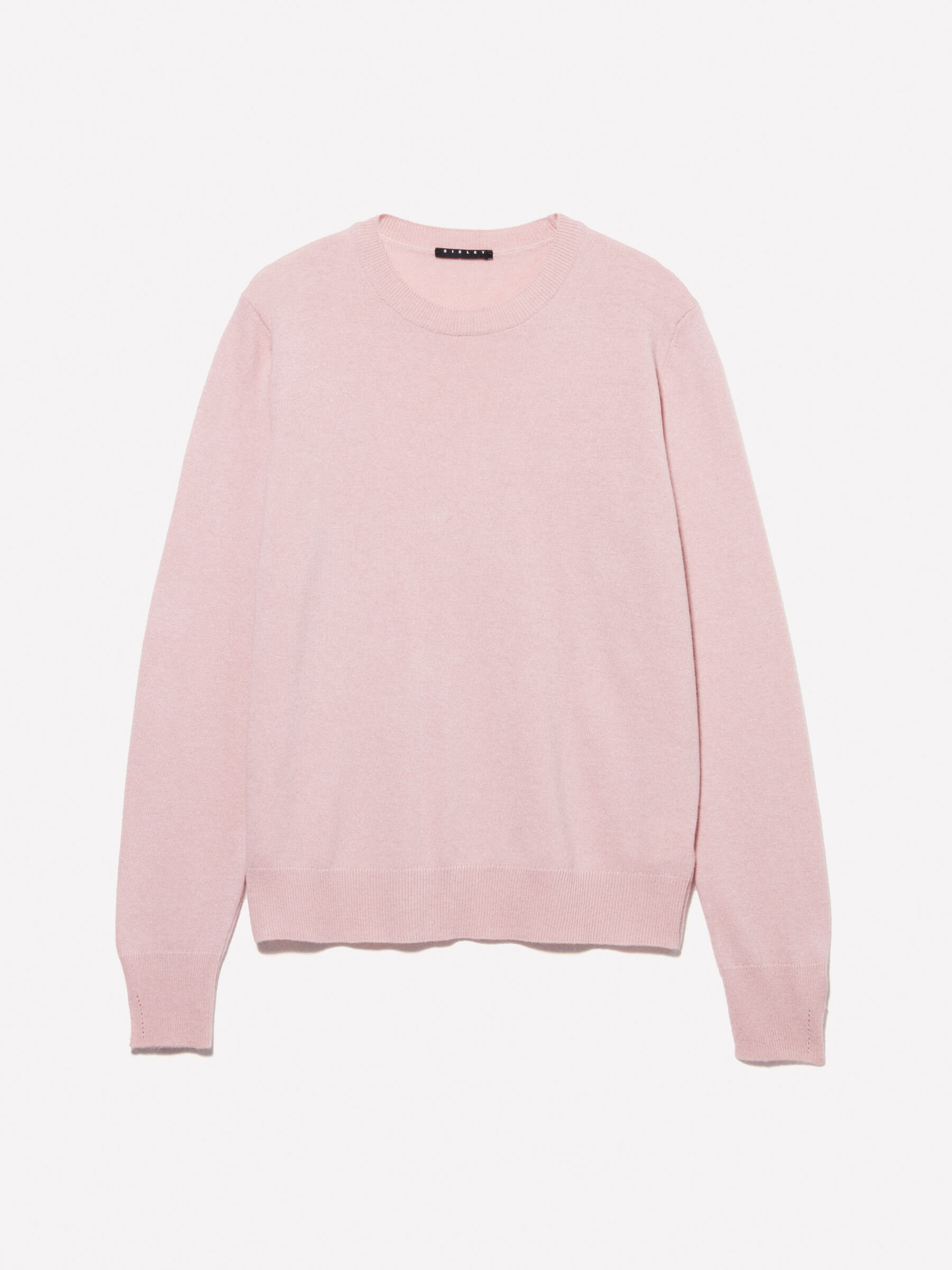Pink regular fit crew neck sweater, Pink - Sisley