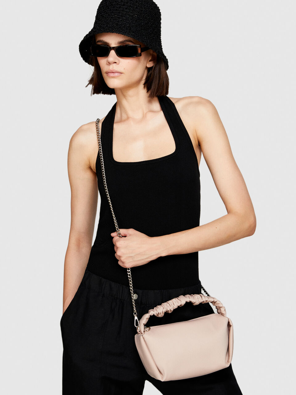 Handbag with rouched handle Women image number null