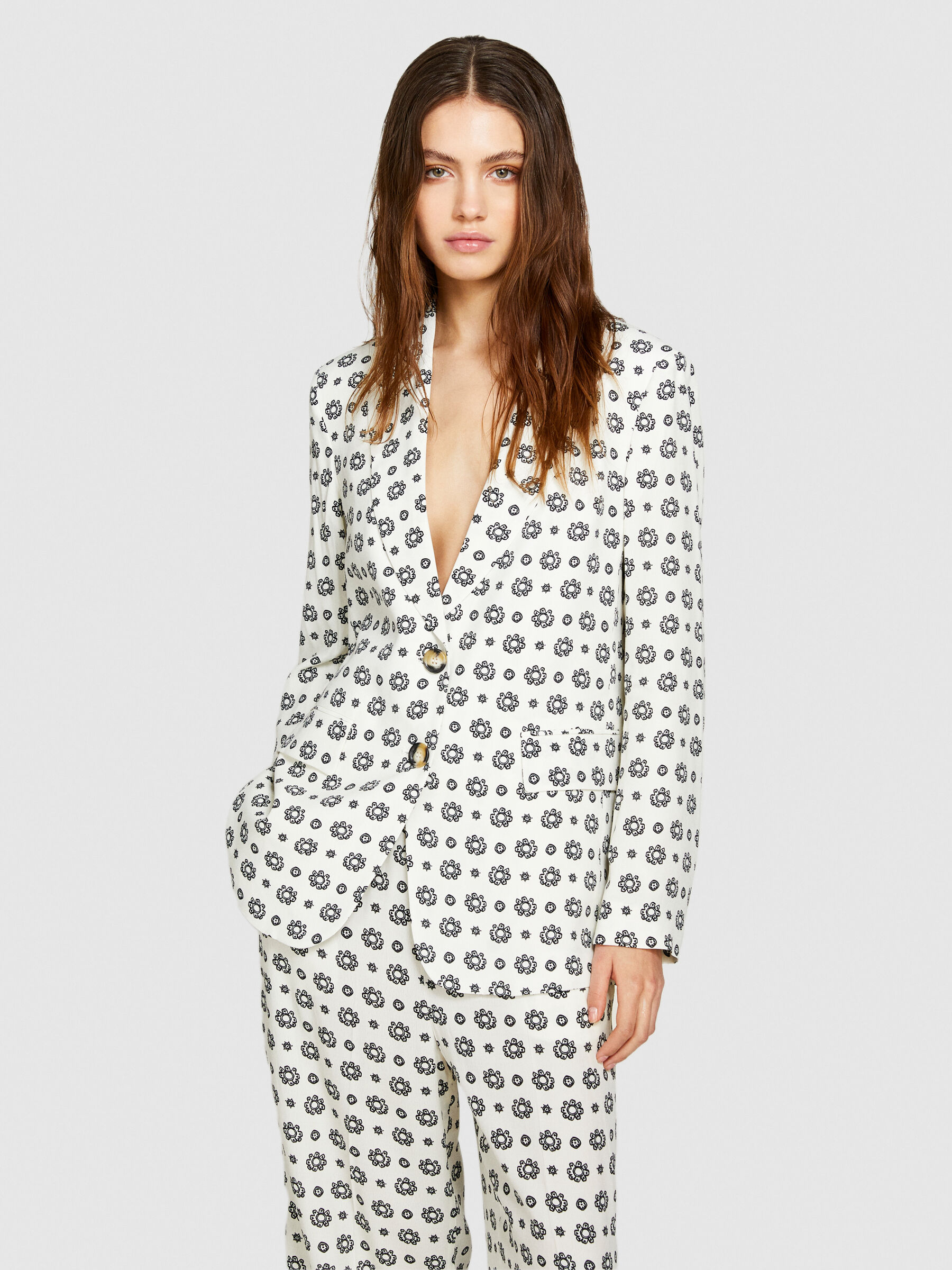 Printed womens suit top