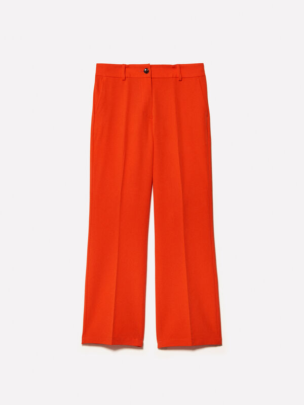Red flared fit trousers - women's flared trousers | Sisley