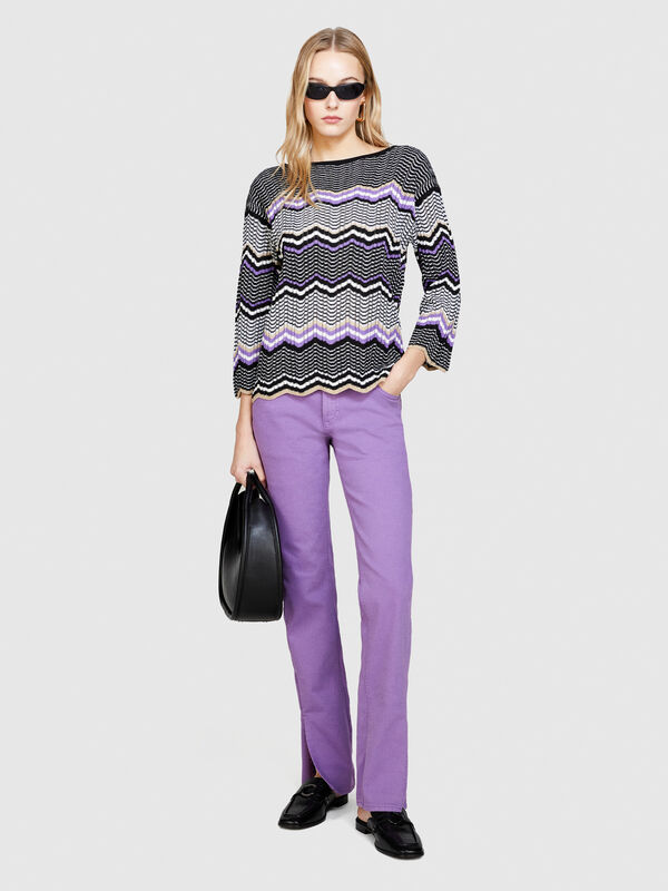 Multicolor sweater - women's boat neck sweaters | Sisley