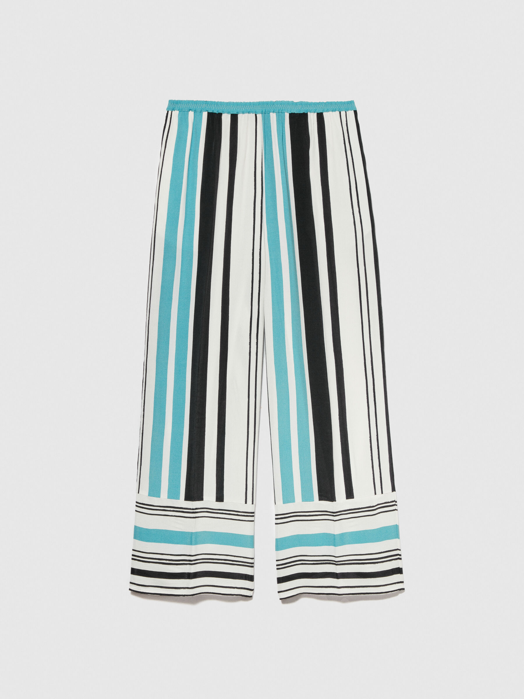 Printed satin trousers Women image number null