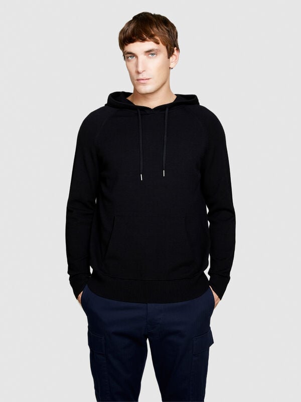 Pullover knit hoodie - men's sweatshirts | Sisley