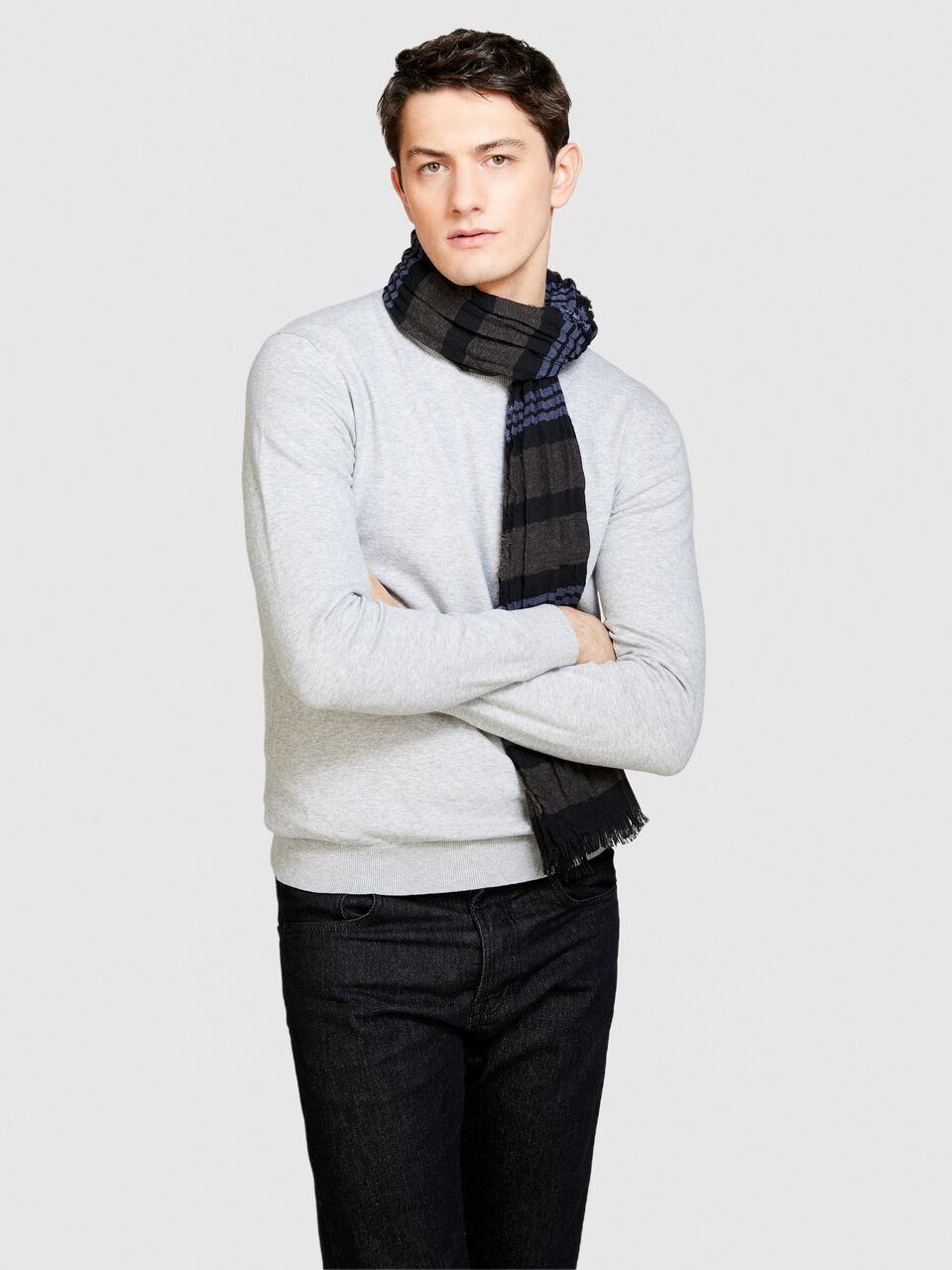 Striped scarf Men image number null