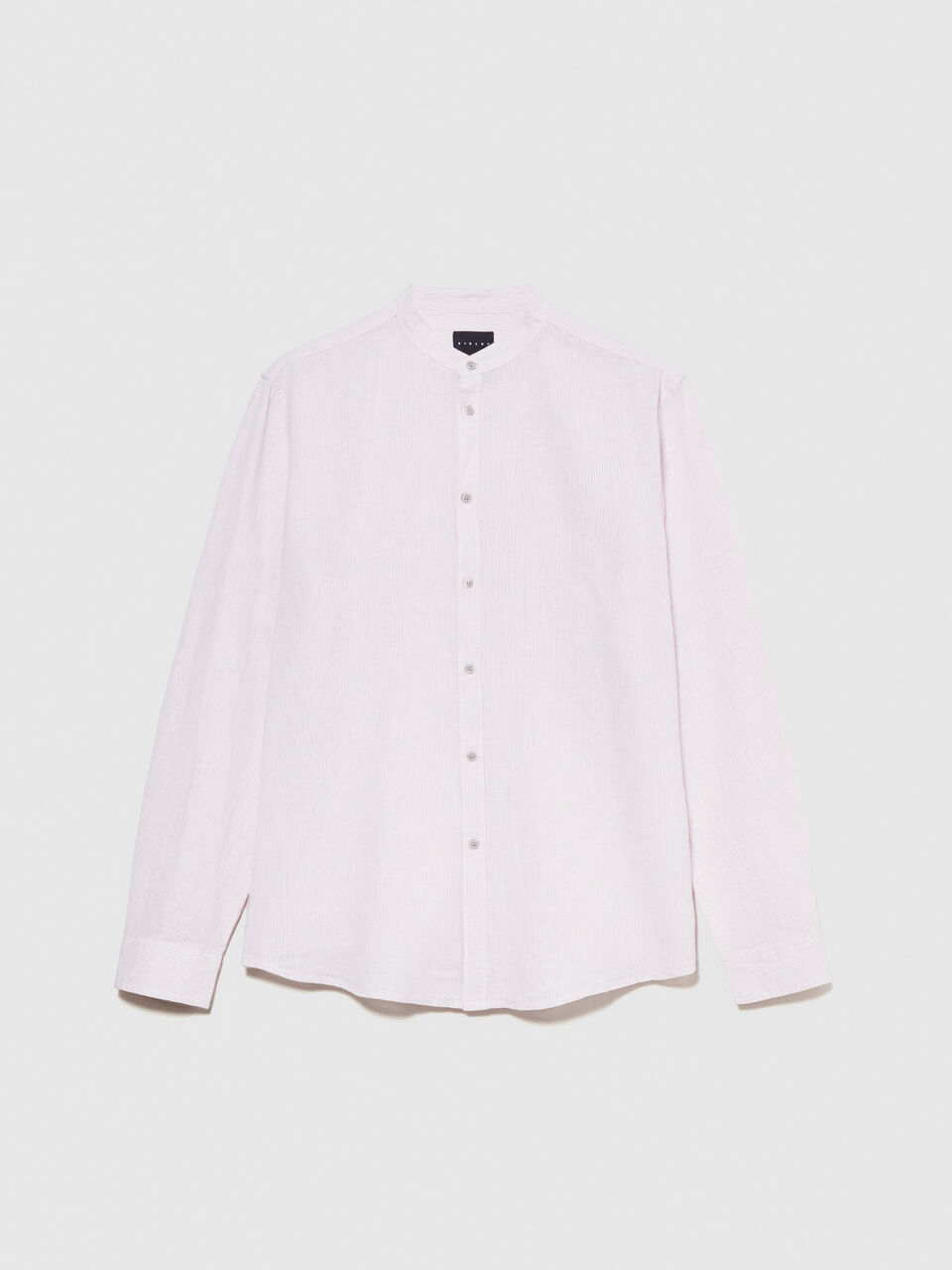 Mandarin collar shirt in linen blend Men image number null