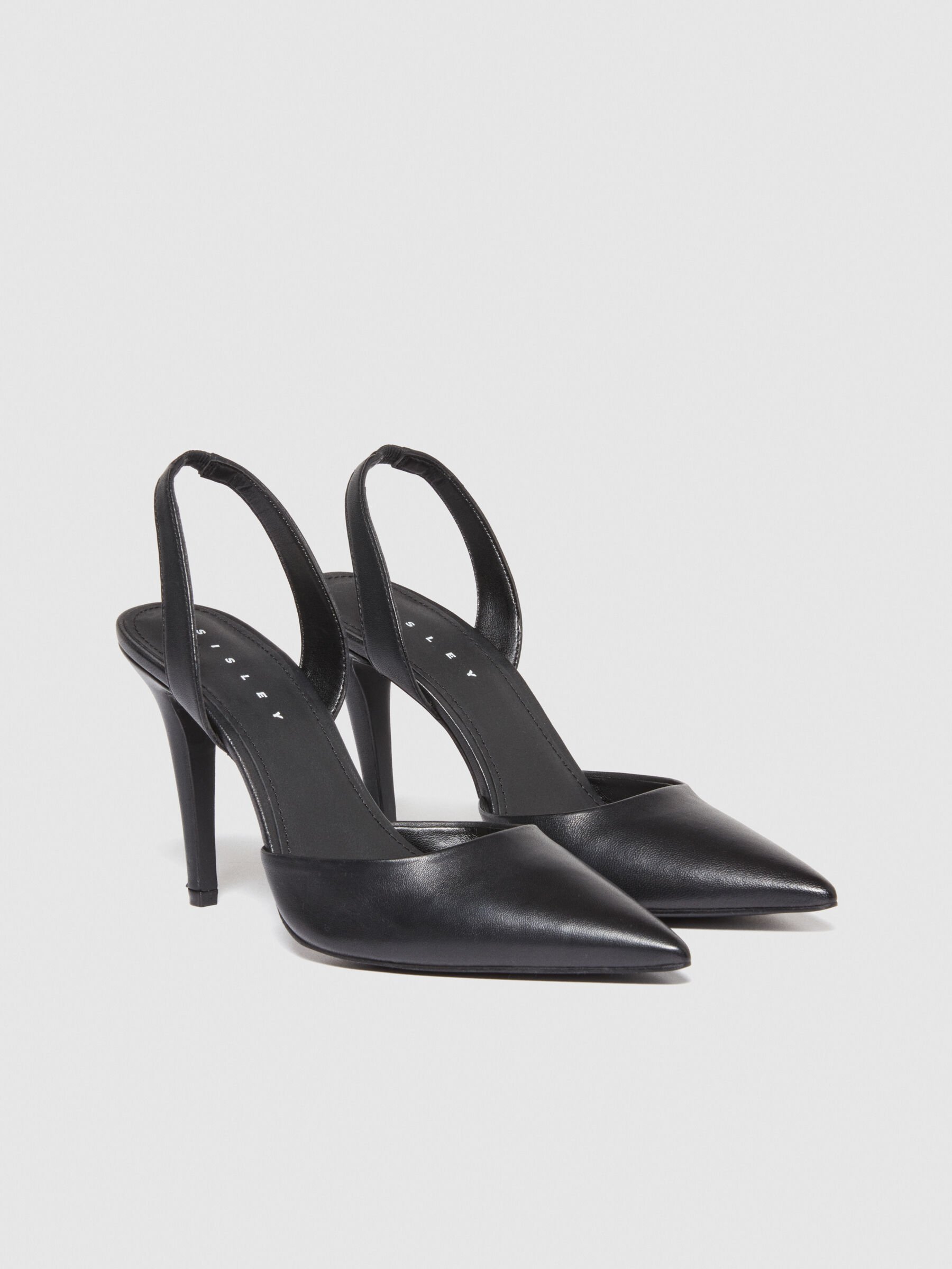 Leather slingback Black Sisley