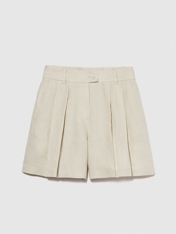 100% linen shorts 100% linen shorts - women's shorts | Sisley