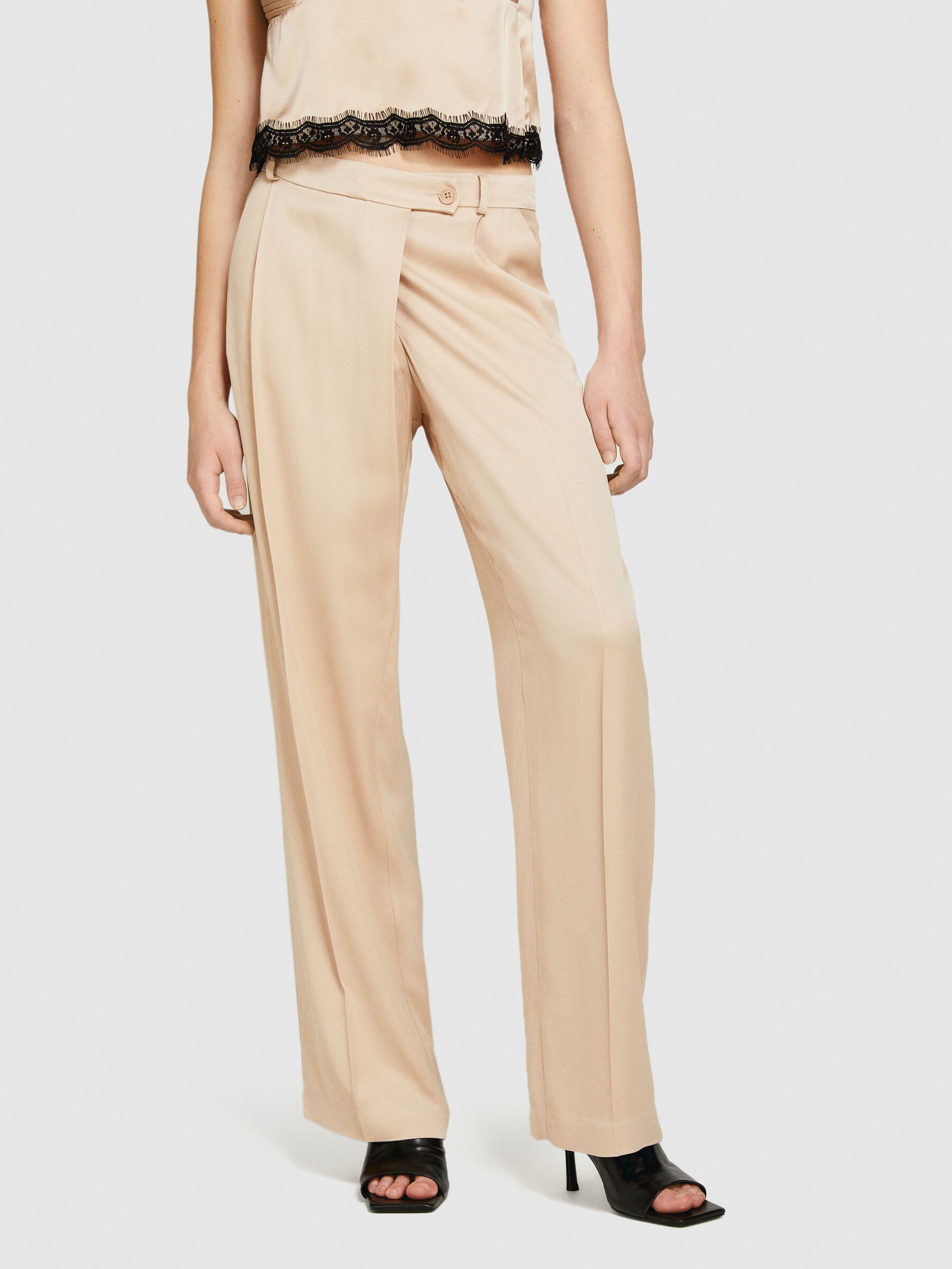 Single-breasted satin blazer Women image number null