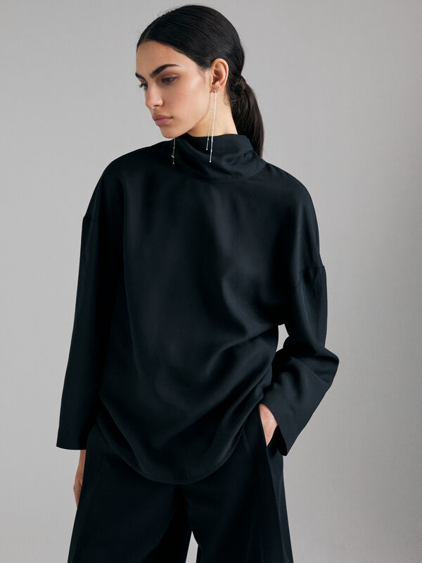 Blouse with scarf - women's blouses | Sisley