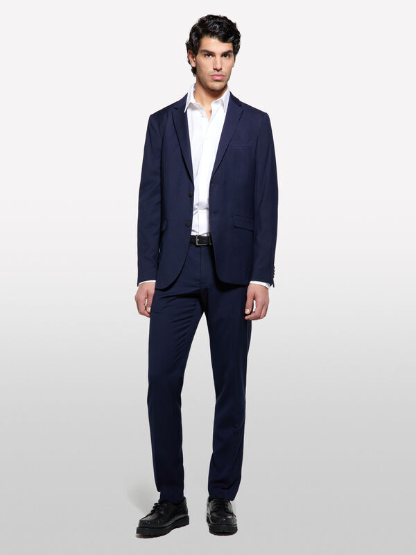 Dark blue tailored trousers - men's slim fit trousers | Sisley