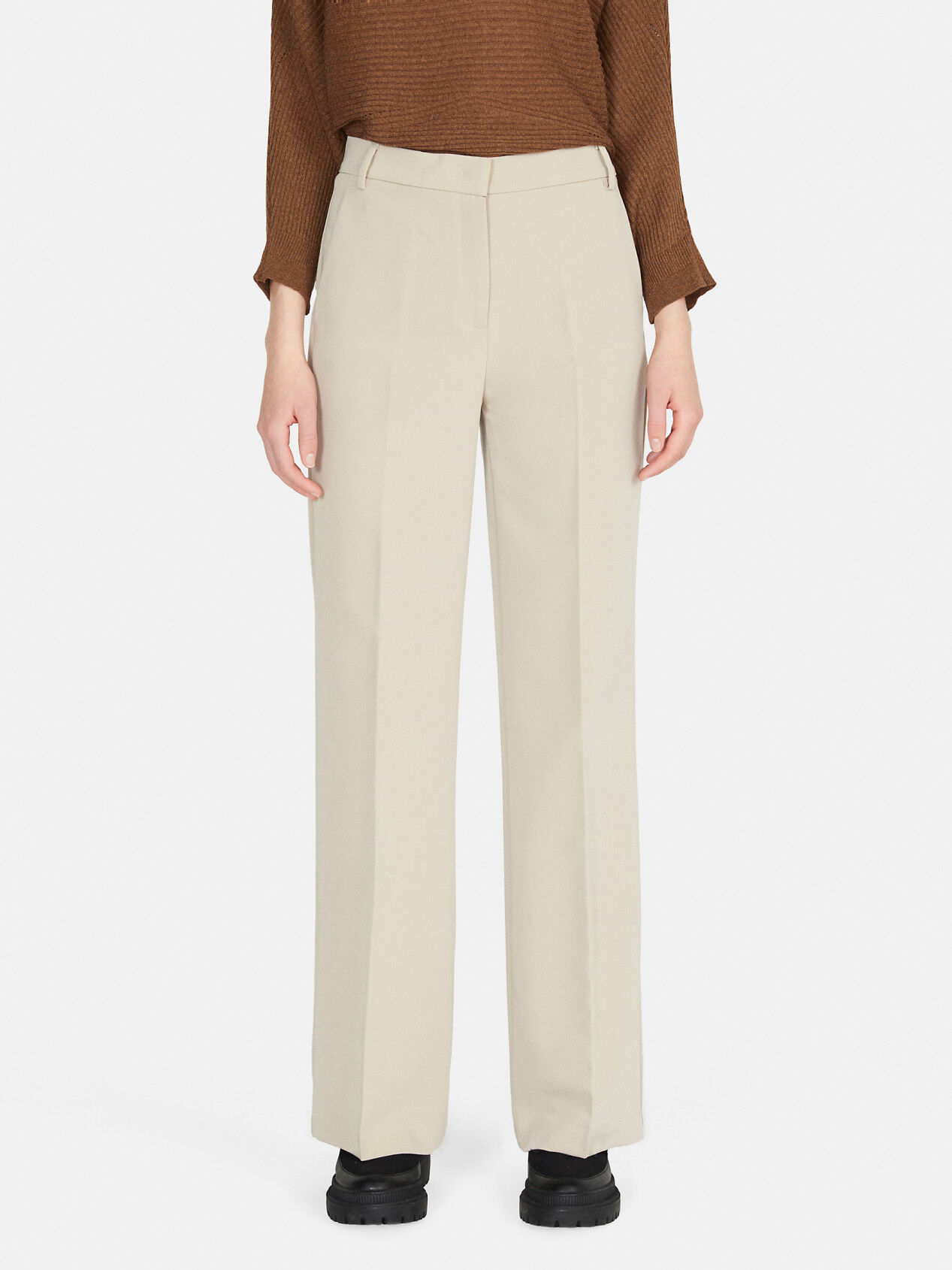 Express | Editor High Waisted Trouser Flare Pant in Blush Taupe | Express  Style Trial