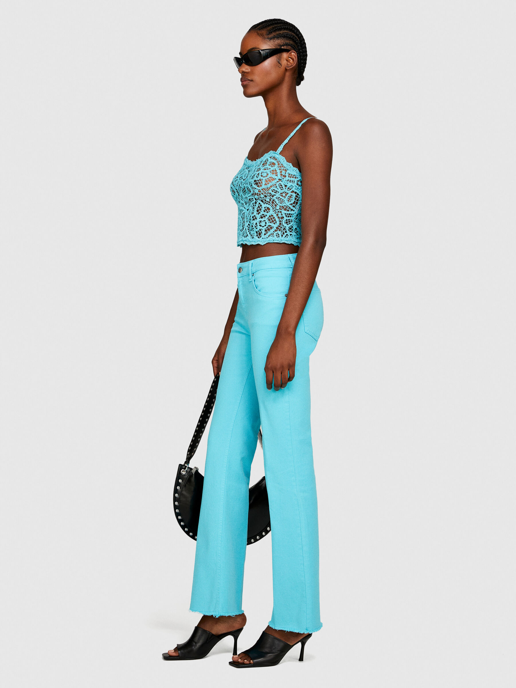 Colored flared fit jeans Women image number null