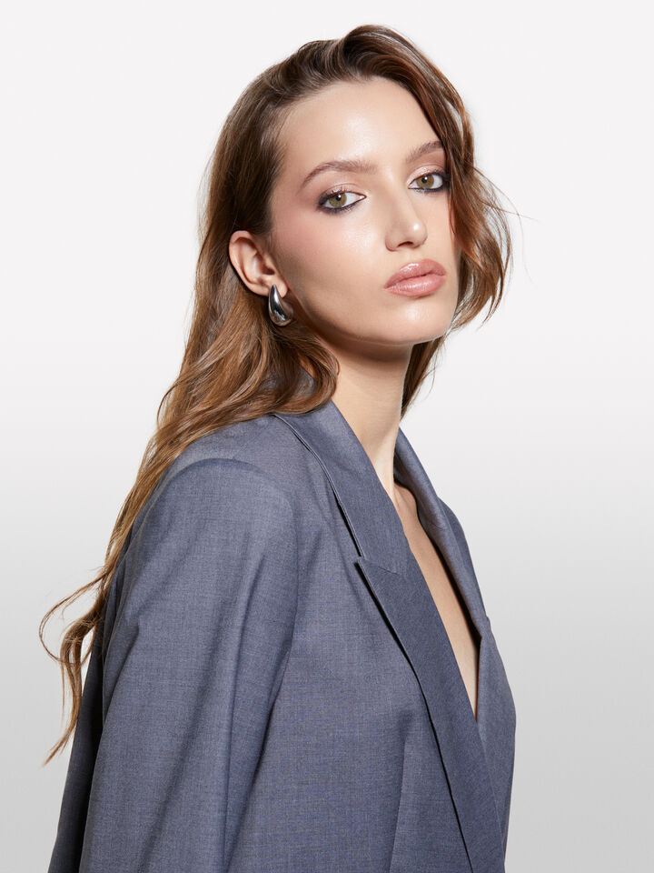 Gray blazer with buckle - women's blazers - Dark Gray | Sisley image number 4