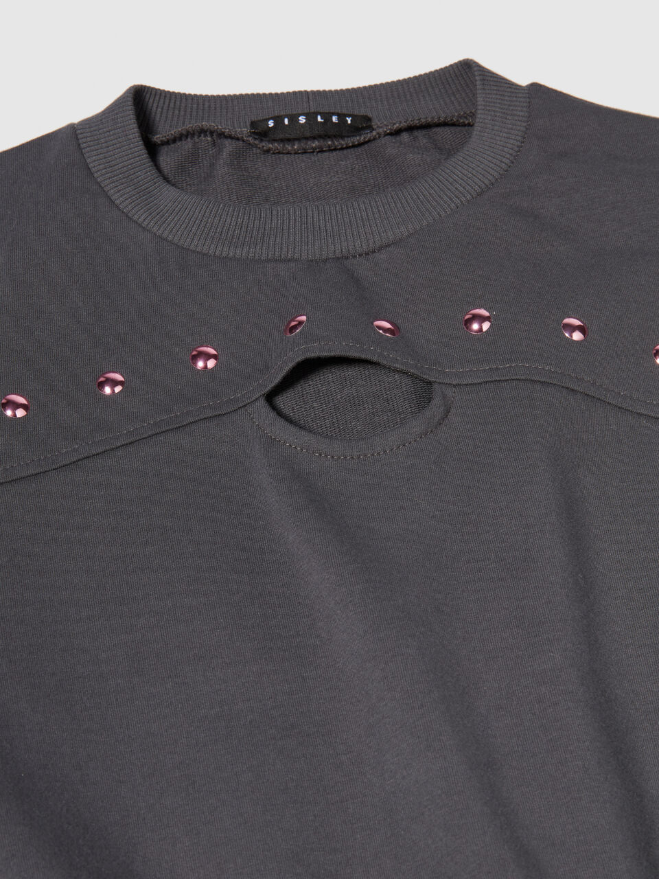 Cropped sweatshirt with studs Junior Girl image number null