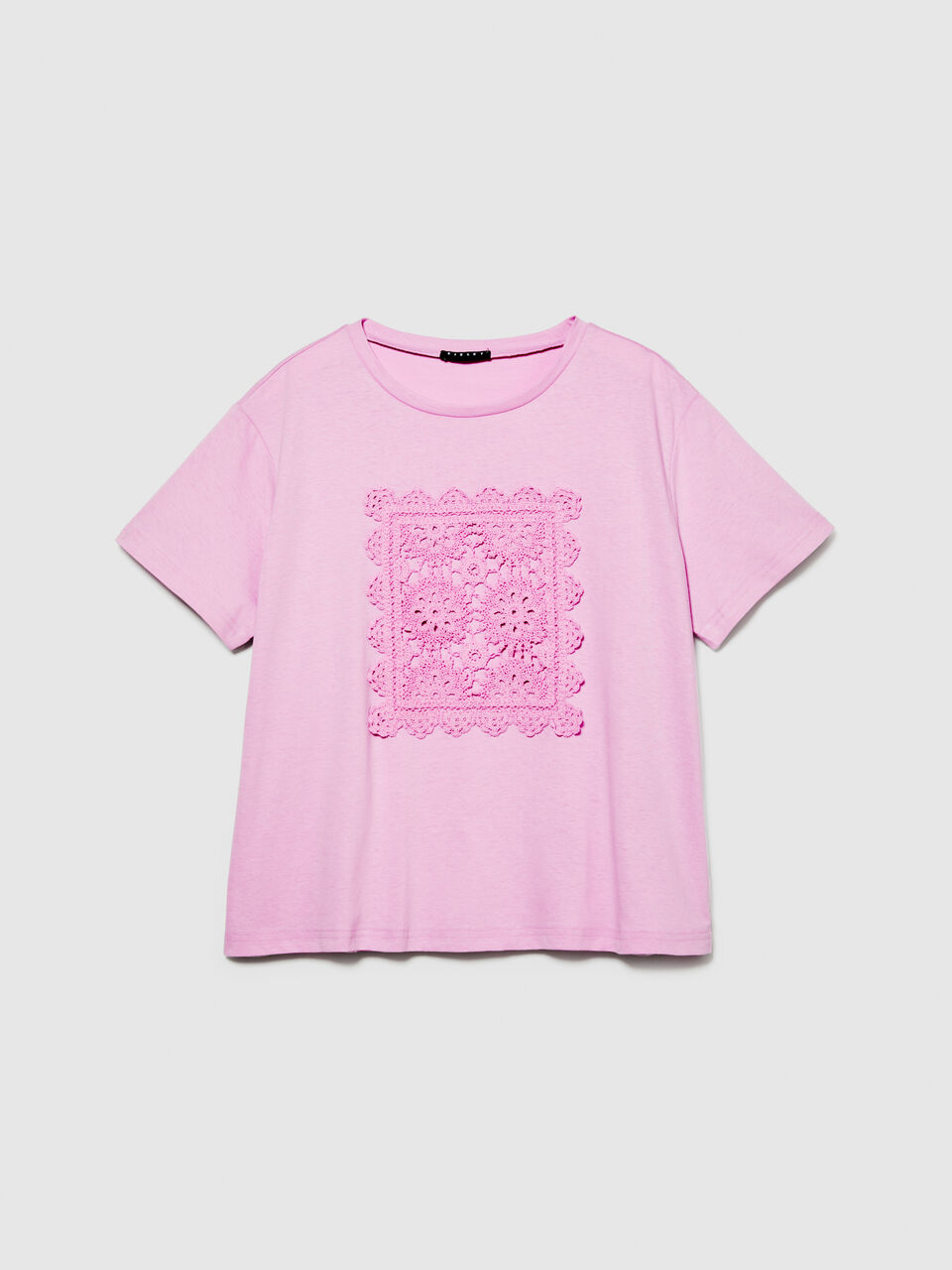 T-shirt with macramé embroidery Women image number null