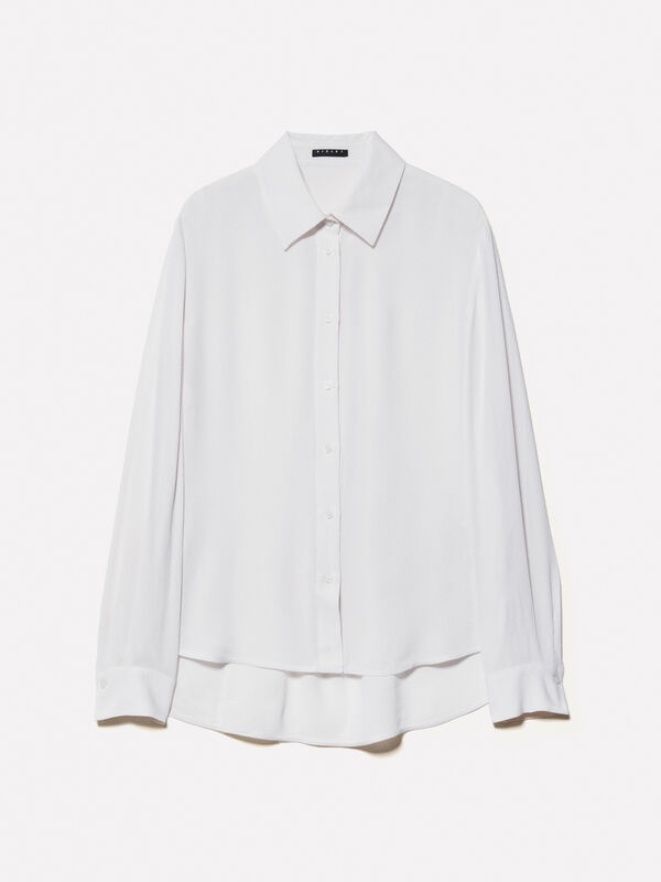Cream white oversized fit shirt - women's shirts | Sisley